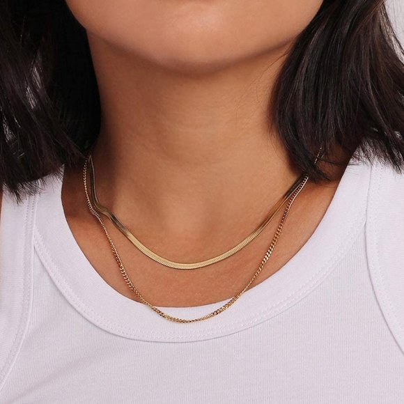 14K Gold Plated Layering Choker Necklace - Picture 2 of 5